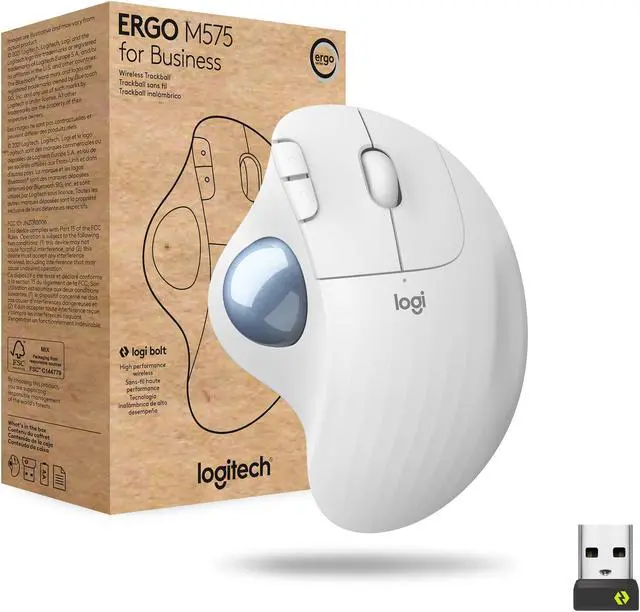 Alt view image 12 of 18 - Logitech Ergo M575 Business Mouse - Off White