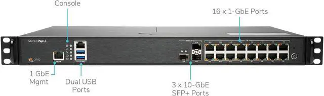 Alt view image 6 of 20 - SonicWall NSA 2700, Network Secure Appliance w/ Secure Upgrade Plus (3-Year Essential Protection Security Suite) | 02-SSC-7370