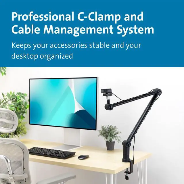 Alt view image 14 of 17 - Kensington A1020 Mounting Arm for Microphone, Webcam, Light, Video Conferencing System, Camera, Ring Light - Adjustable Height