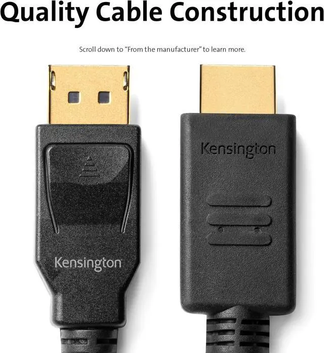 Alt view image 11 of 12 - Kensington Displayport/Hdmi Audio/Video Cable
