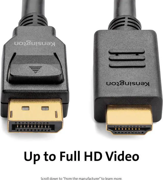 Alt view image 10 of 12 - Kensington Displayport/Hdmi Audio/Video Cable