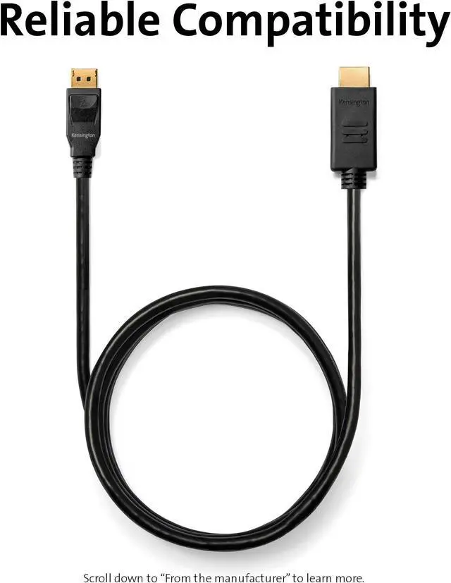 Alt view image 12 of 12 - Kensington Displayport/Hdmi Audio/Video Cable