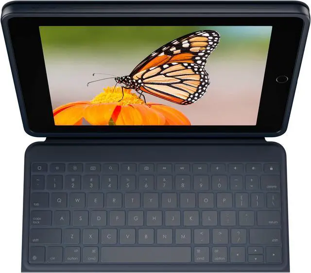 Alt view image 12 of 15 - Logitech Rugged Combo 3 Rugged Keyboard/Cover Case Folio for 10.2" iPad Blue