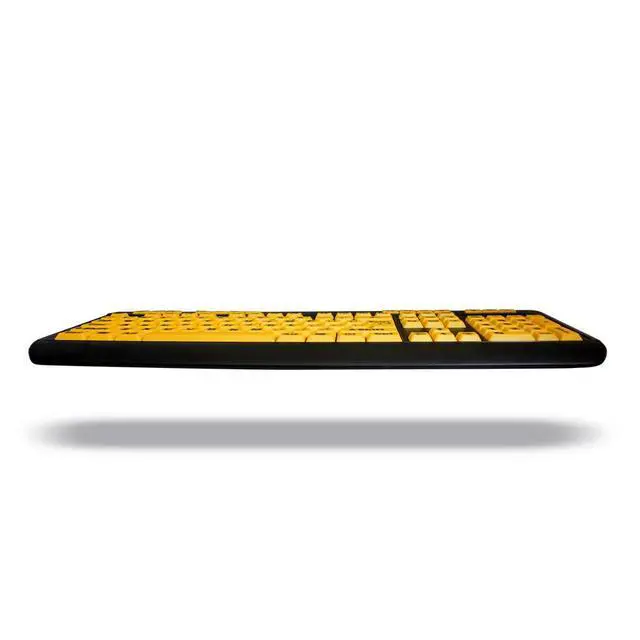 Alt view image 6 of 7 - AKB-132UY Luminous 4 X Large Print USB Keyboard, Black Yellow | Multimedia Desktop