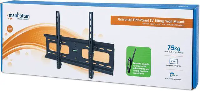 Alt view image 7 of 7 - Manhattan Universal TV Wall Mount: Tilt Your Flat-Panel Perfectly for Optimal Viewing, Fits 37-86" TVs, Ideal for Home & Office, Easy Install, VESA Compliant - 424752