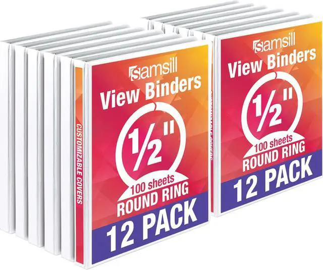 Alt view image 5 of 17 - Samsill I08517C Economy .5" Round Ring View Binders, White, 12 Pack