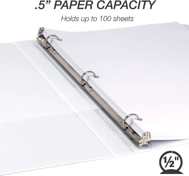 Alt view image 7 of 17 - Samsill I08517C Economy .5" Round Ring View Binders, White, 12 Pack