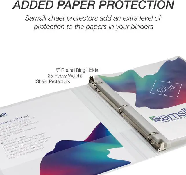 Alt view image 10 of 17 - Samsill I08517C Economy .5" Round Ring View Binders, White, 12 Pack