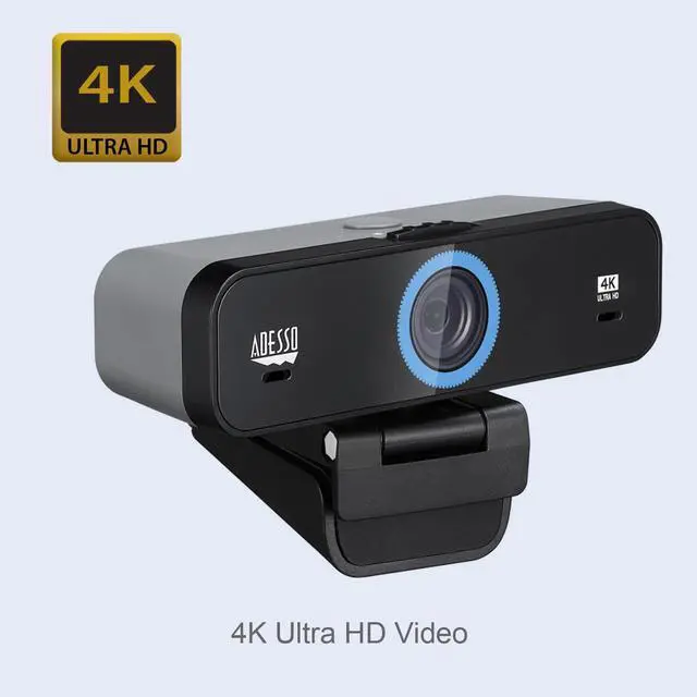 Alt view image 17 of 20 - Adesso CyberTrack K4 Webcam - 8 Megapixel - 30 fps - USB 2.0 - 3840 x 2160 Video - CMOS Sensor - Fixed Focus - Microphone - Monitor, Notebook, TV - Windows 10