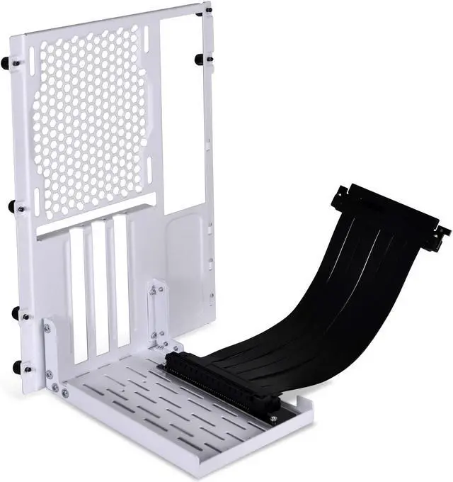 Alt view image 12 of 18 - LIAN LI O11DMINI-1W-3  Premium PCI-E 16X  3.0 Black Extender Riser Cable 200mm and white Covert Bracket for O11DMINI-W /O11AIR MINI-W