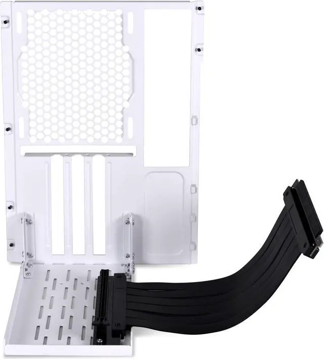 Alt view image 13 of 18 - LIAN LI O11DMINI-1W-3  Premium PCI-E 16X  3.0 Black Extender Riser Cable 200mm and white Covert Bracket for O11DMINI-W /O11AIR MINI-W