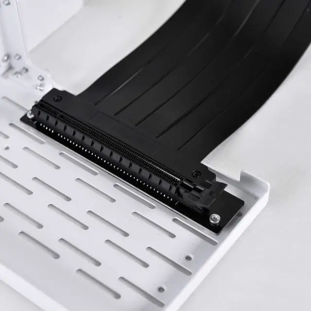 Alt view image 14 of 18 - LIAN LI O11DMINI-1W-3  Premium PCI-E 16X  3.0 Black Extender Riser Cable 200mm and white Covert Bracket for O11DMINI-W /O11AIR MINI-W