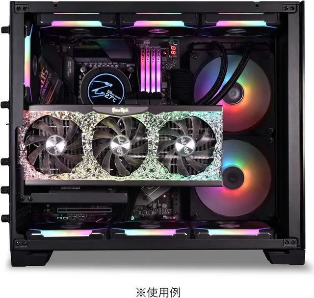 Alt view image 18 of 18 - LIAN LI O11DMINI-1W-3  Premium PCI-E 16X  3.0 Black Extender Riser Cable 200mm and white Covert Bracket for O11DMINI-W /O11AIR MINI-W
