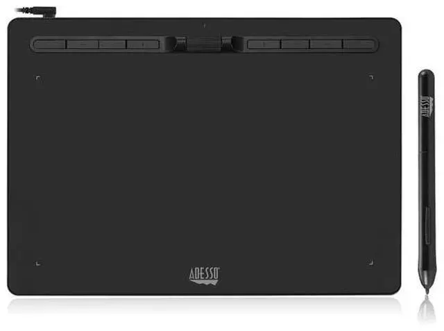 Alt view image 12 of 20 - Adesso 12" x 7" Graphic Tablet - Graphics Tablet - 12" x 7" - 5080 lpi Cable - 8192 Pressure Level - Pen - 1 - Mac, PC - Black