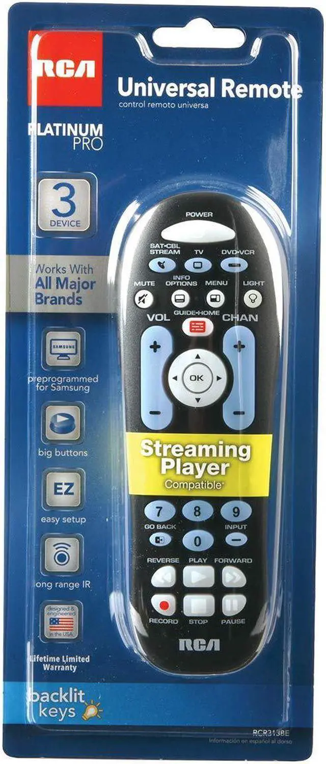 Alt view image 11 of 11 - RCA RCR313BR Universal 3 Device Remote Control