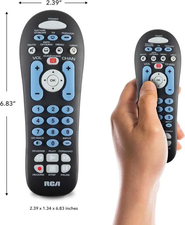 Alt view image 10 of 11 - RCA RCR313BR Universal 3 Device Remote Control