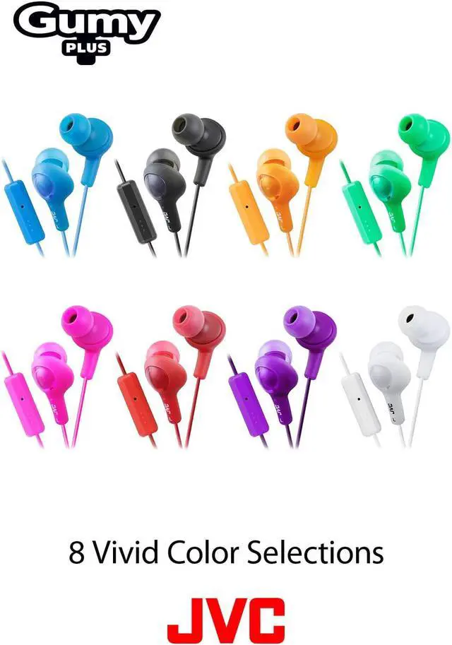 Alt view image 9 of 10 - JVC HAFR6V Gumy Plus Earbuds with Remote & Microphone (Violet)