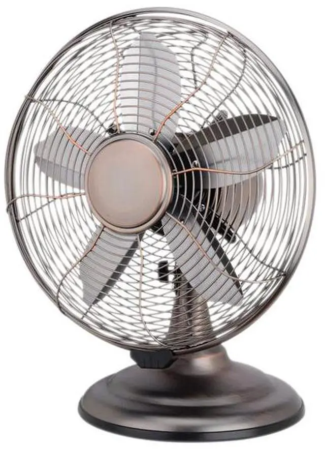 Alt view image 5 of 6 - Optimus F-6212 Powerful 3 Speed 12" Portable Retro Oscillating Table Fan, Bronze