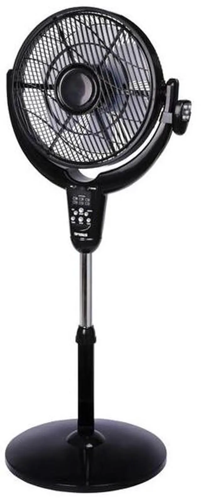 Alt view image 6 of 9 - Optimus F7508 14 Inch Louver Rotating Oscil Pedestal Air Circulator with Remote, LED and Timer