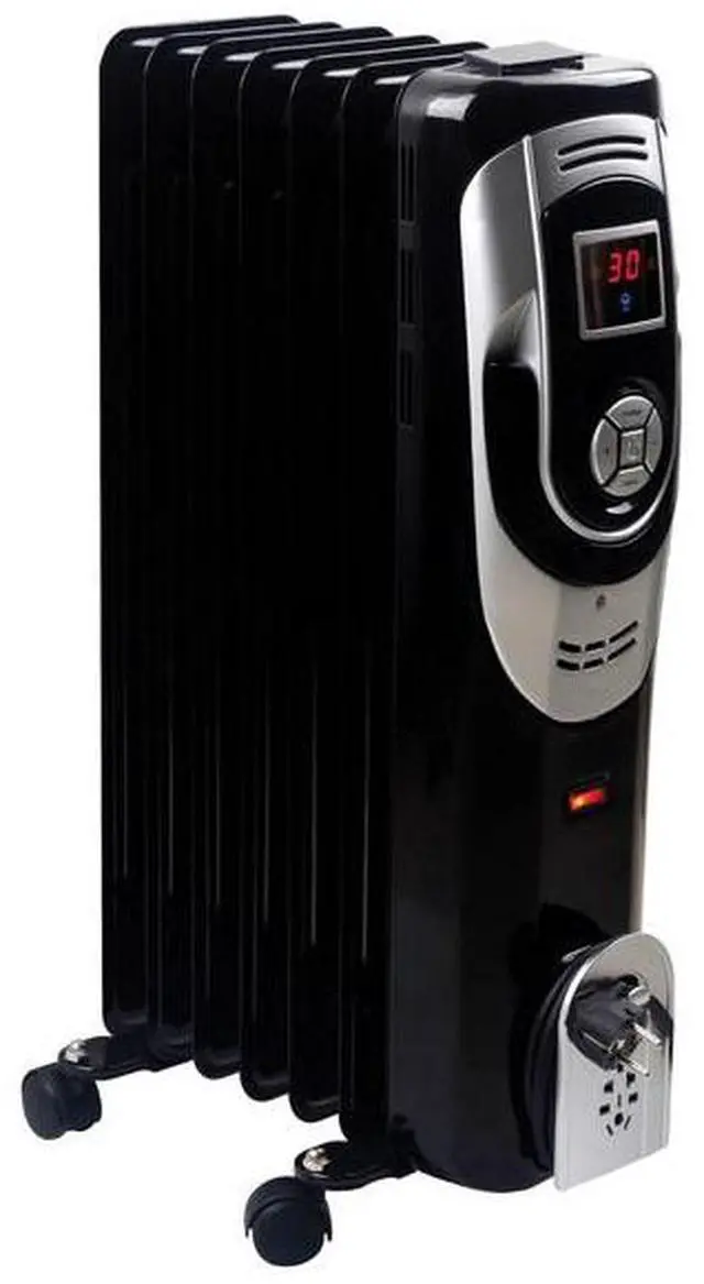 Alt view image 6 of 8 - Optimus H6015L Digital 7 Fin Oil Filled Radiator Heater