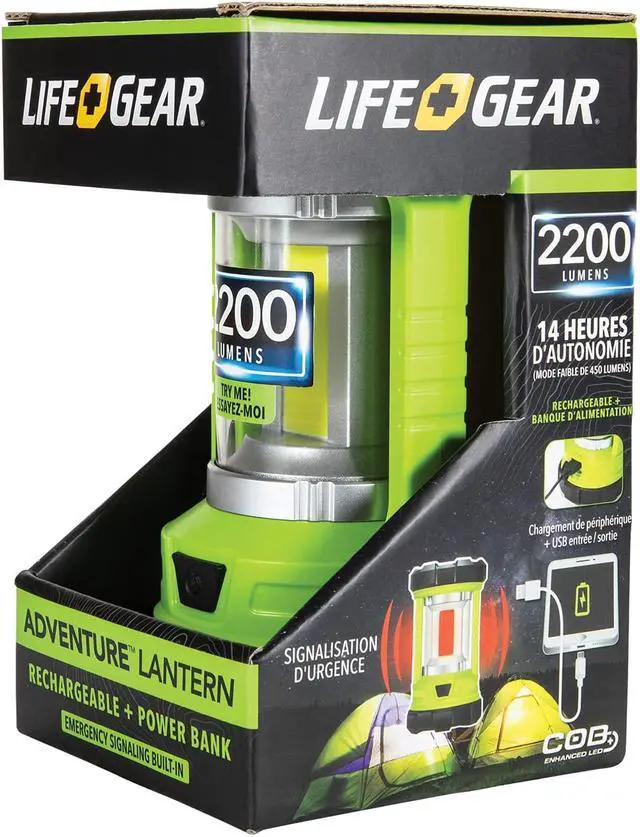 Alt view image 5 of 6 - Life+Gear 41-3992 2,200-Lumen USB Rechargeable Lantern and Powerbank