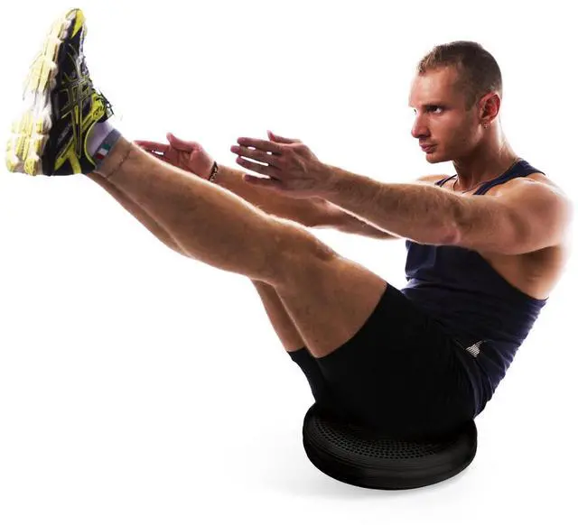 Alt view image 15 of 20 - AFS-TEX Active Anti-Microbial Heavy Duty Home Exercise Wobble Cushion Balance Disc & Pump