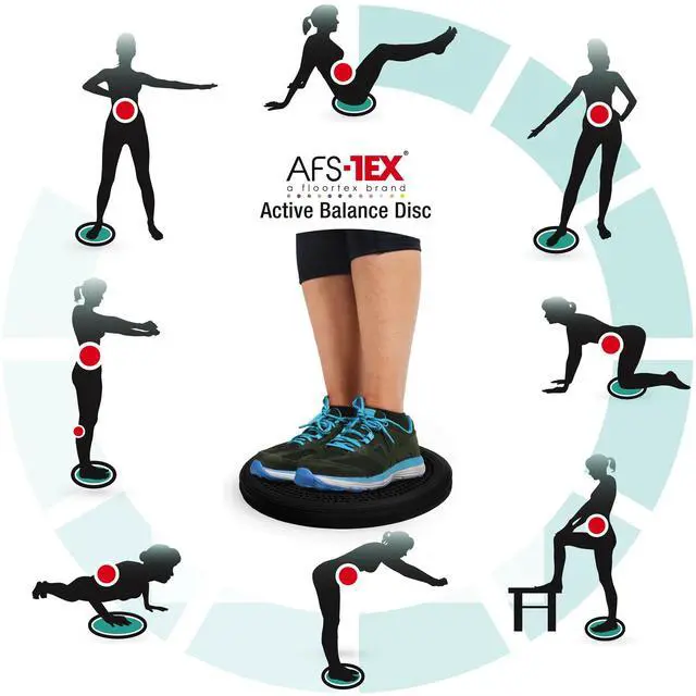 Alt view image 20 of 20 - AFS-TEX Active Anti-Microbial Heavy Duty Home Exercise Wobble Cushion Balance Disc & Pump