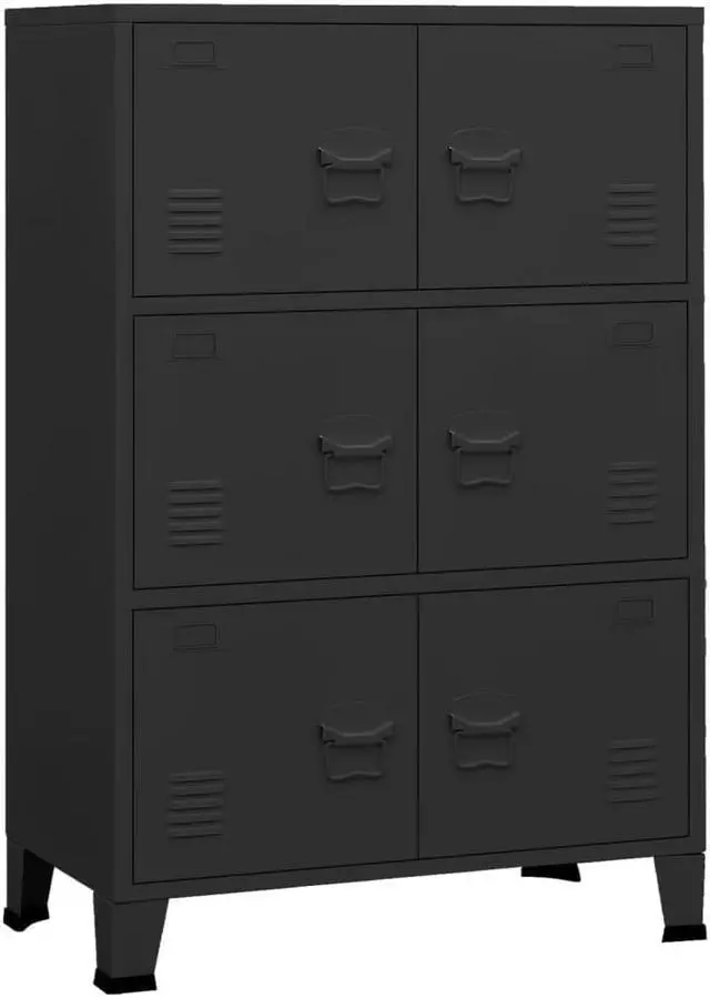 Main image of vidaXL Industrial Storage Chest Black 29.5"x15.7"x45.3" Metal