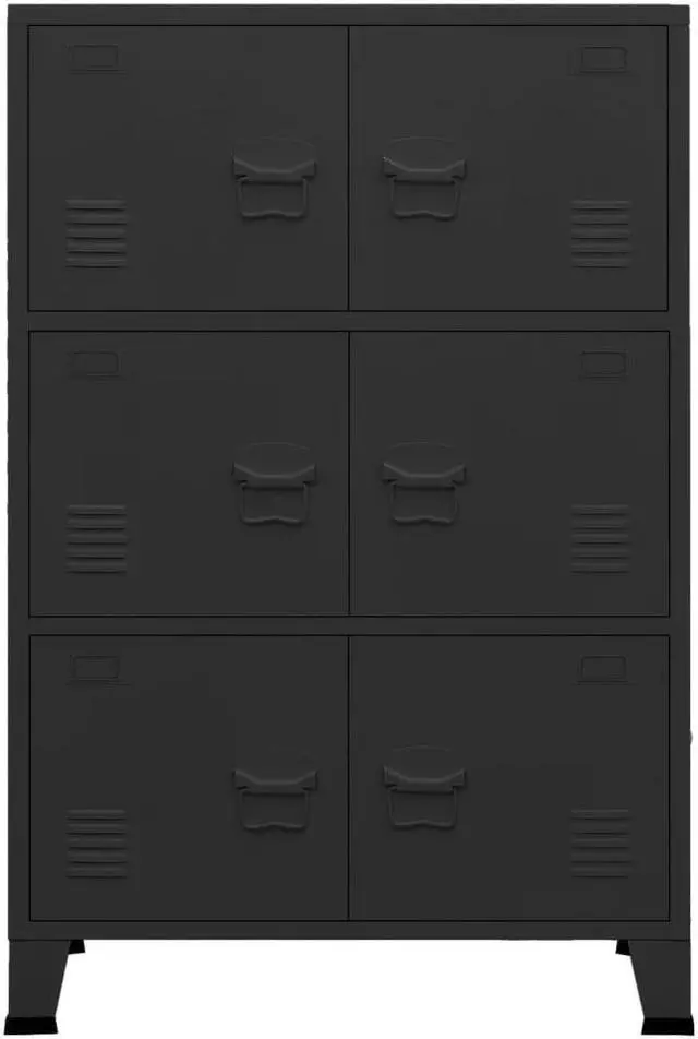 Alt view image 2 of 14 - vidaXL Industrial Storage Chest Black 29.5"x15.7"x45.3" Metal