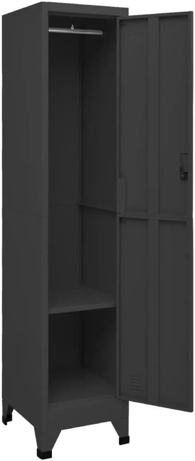 Alt view image 4 of 14 - vidaXL Locker Cabinet Anthracite 15"x17.7"x70.9" Steel