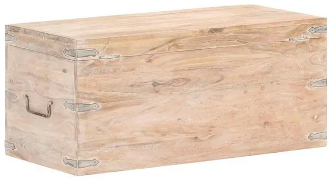 Alt view image 12 of 12 - vidaXL Solid Acacia Wood Chest Bench Hall Wooden Cabinet Storage Box Trunk