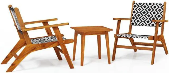 Alt view image 12 of 17 - vidaXL Patio Bistro Set 3 Piece Outdoor Chair for Deck Yard Backyard Acacia Wood