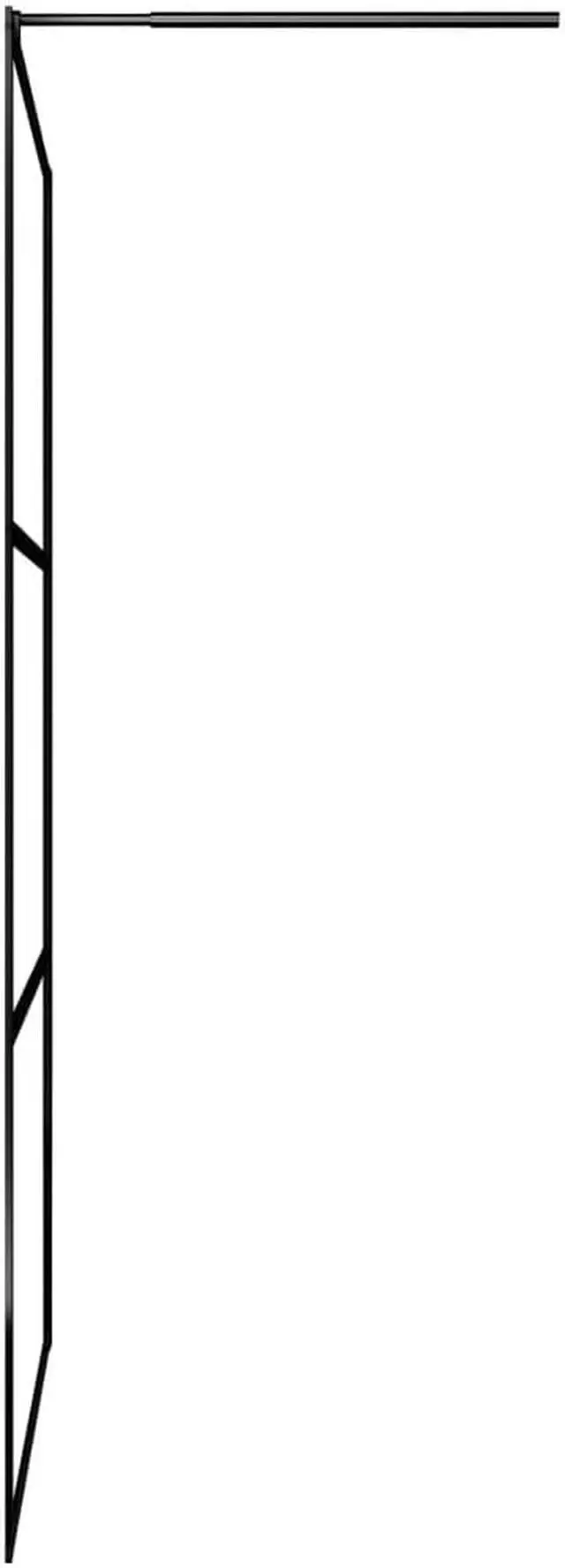 Alt view image 8 of 11 - vidaXL Walk-in Shower Wall with Clear ESG Glass Black 35.4"x76.8"