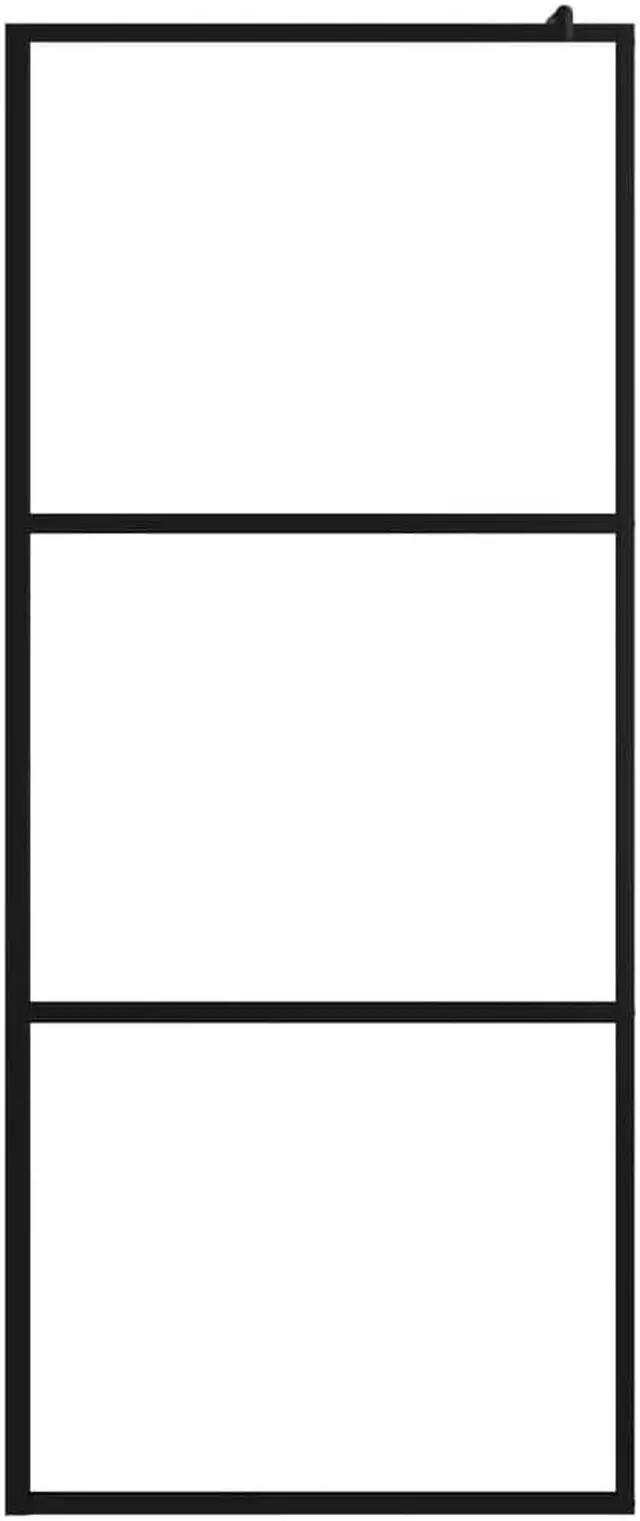 Alt view image 7 of 11 - vidaXL Walk-in Shower Wall with Clear ESG Glass Black 35.4"x76.8"