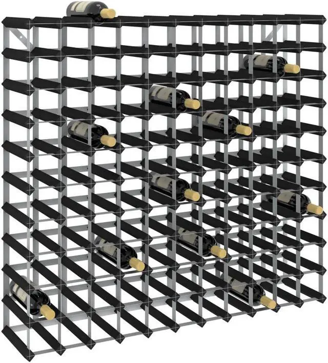 Alt view image 7 of 13 - vidaXL Wine Rack for 120 Bottles Black Solid Pine Wood