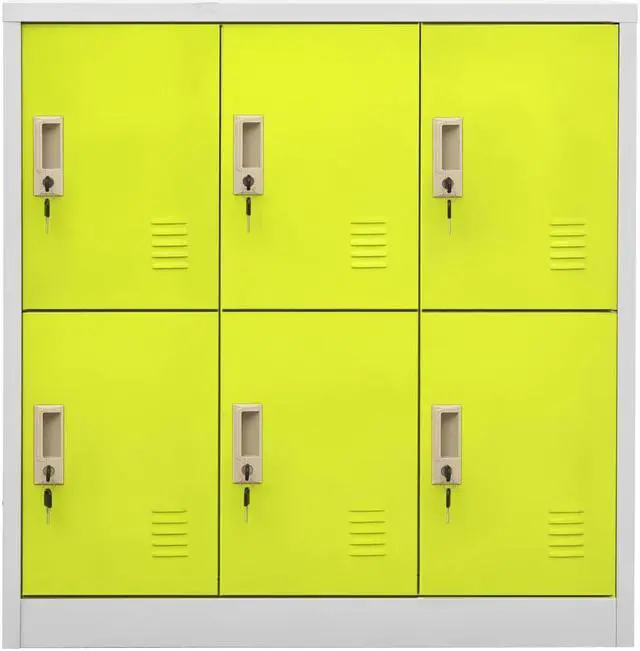 Alt view image 15 of 18 - vidaXL Locker Cabinet Storage Cabinet File Cabinet Light Gray and Green Steel