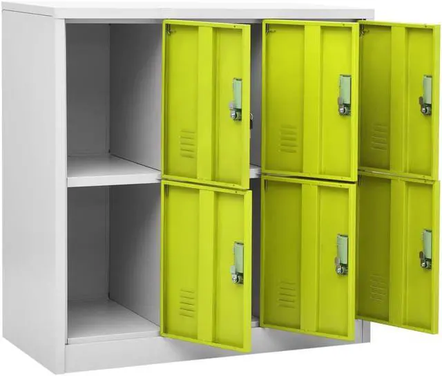 Alt view image 18 of 18 - vidaXL Locker Cabinet Storage Cabinet File Cabinet Light Gray and Green Steel