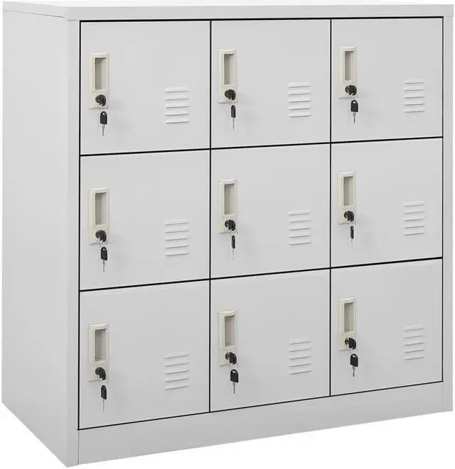 Alt view image 14 of 17 - vidaXL Locker Cabinet Office Storage Cabinet File Cabinet Light Gray Steel