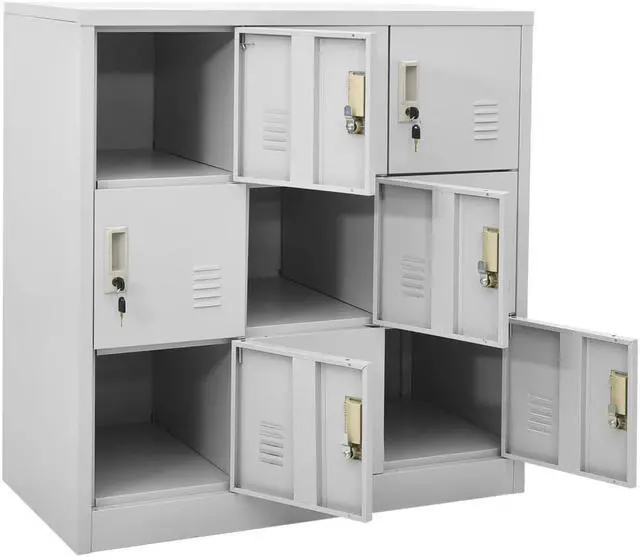 Alt view image 17 of 17 - vidaXL Locker Cabinet Office Storage Cabinet File Cabinet Light Gray Steel