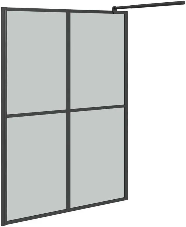 Alt view image 9 of 13 - vidaXL Walk-in Shower Screen 55.1"x76.8" Dark Tempered Glass