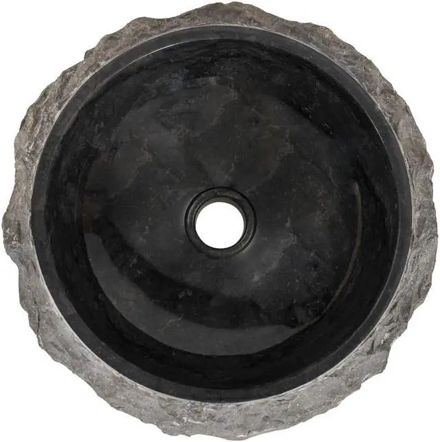 Alt view image 2 of 16 - vidaXL Sink 15.7"x4.7" Marble Black
