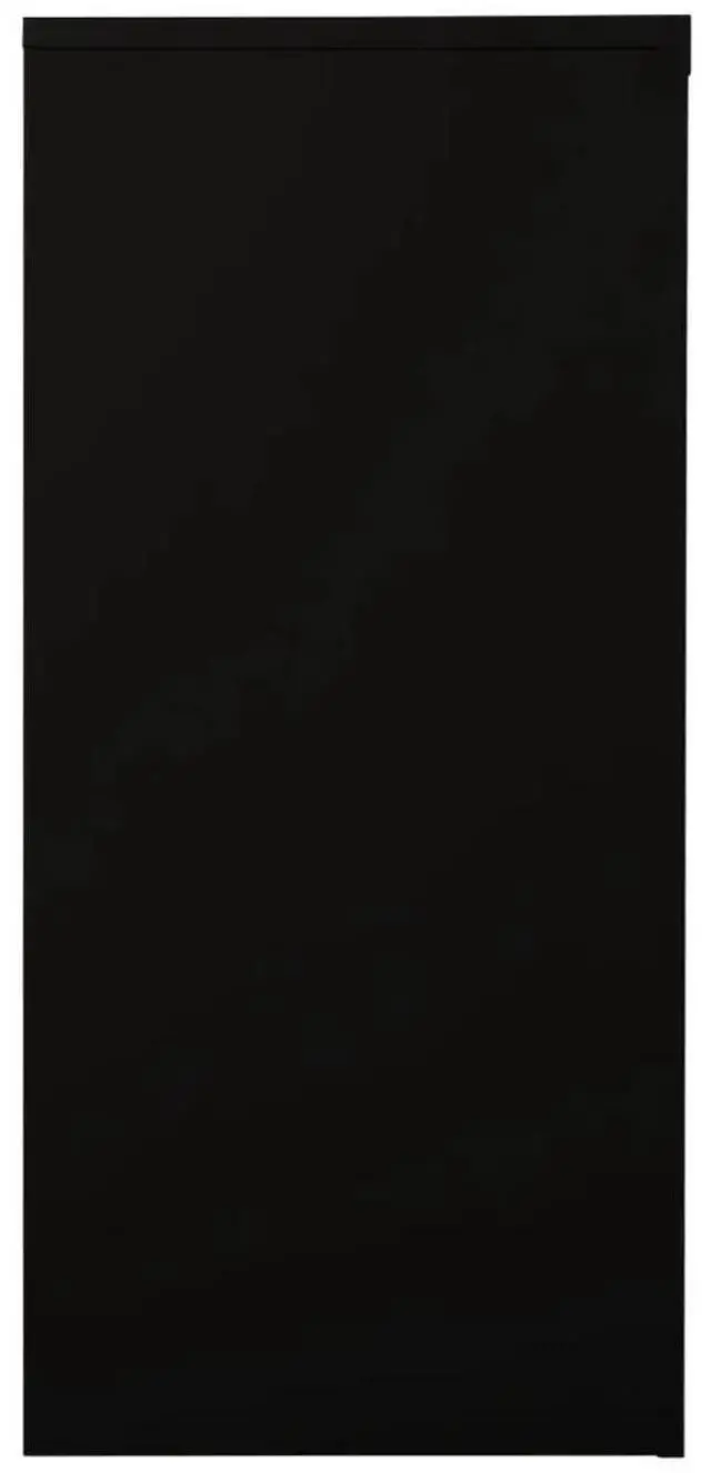 Alt view image 14 of 17 - vidaXL Sliding Door Cabinet Black 35.4" Steel Storage Side Cabinet Furniture