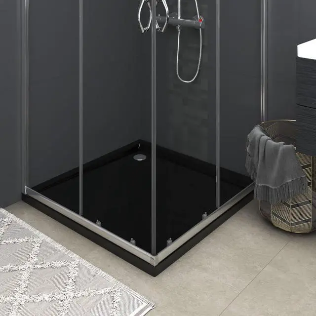 Alt view image 7 of 12 - vidaXL Square ABS Shower Base Tray Black 31.5"x31.5"