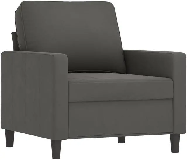 Alt view image 8 of 17 - vidaXL Sofa Chair Dark Gray 23.6" Velvet