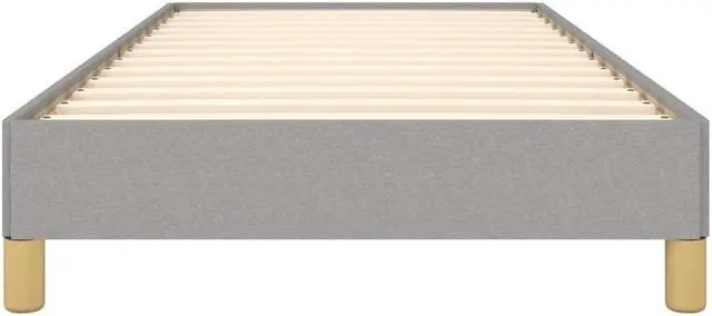 Alt view image 12 of 14 - vidaXL Twin XL Size Bed Frame with Plywood Slats, Platform Bed Frame, Fabric Upholstered Mattress Foundation, No Box Spring Needed & Easy Assembly, Light Gray, without Mattress