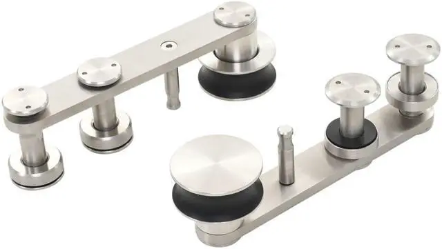 Alt view image 10 of 12 - vidaXL Barn Door Kit Sliding Door Hardware Kit Door Track Stainless Steel Silver
