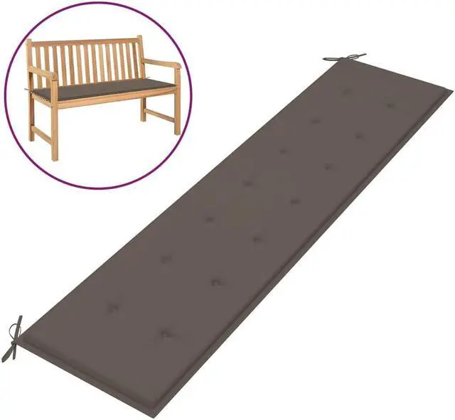 Alt view image 11 of 17 - vidaXL Garden Bench Cushion Taupe 200x50x4 cm Oxford Fabric