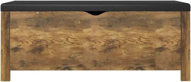 Alt view image 2 of 15 - vidaXL Storage Box with Cushion Smoked Oak 41.3"x15.7"x17.7" Engineered Wood