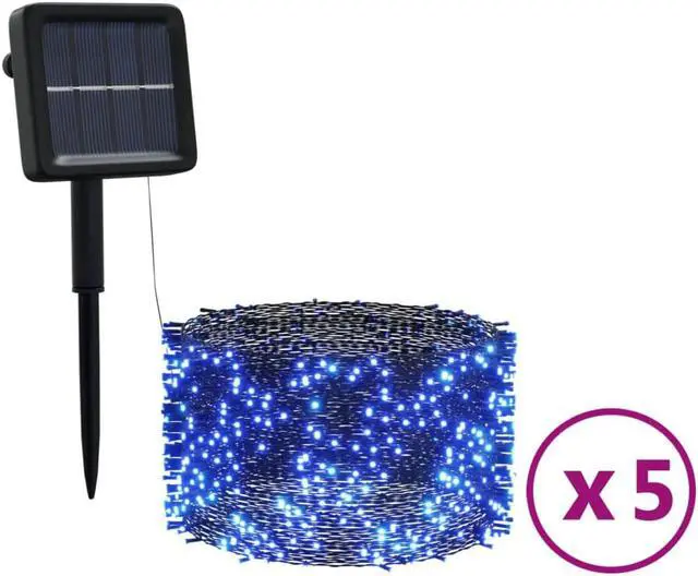 Main image of vidaXL Solar Fairy Lights 5 Pcs Christmas LED String Lights for Party Blue