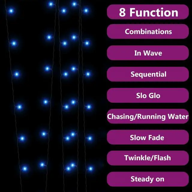 Alt view image 3 of 12 - vidaXL Solar Fairy Lights 5 Pcs Christmas LED String Lights for Party Blue